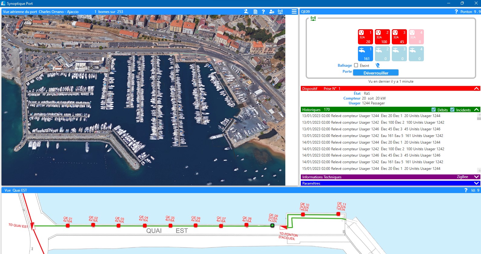 Synport, logiciel de supervision pour bornes portuaires